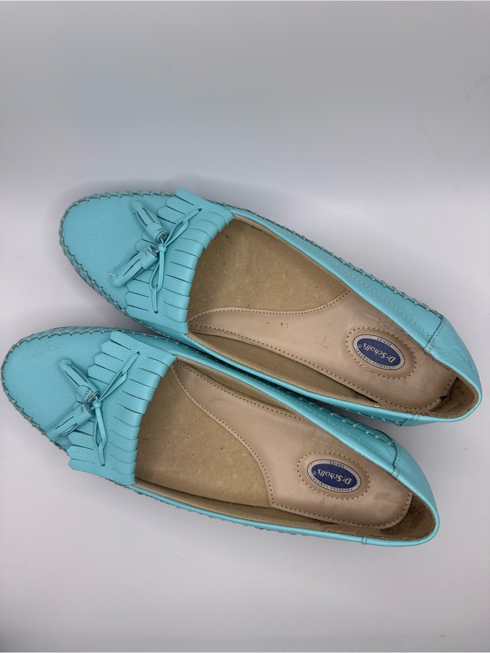 Dr. Scholls aqua Fringe Tie Loafers